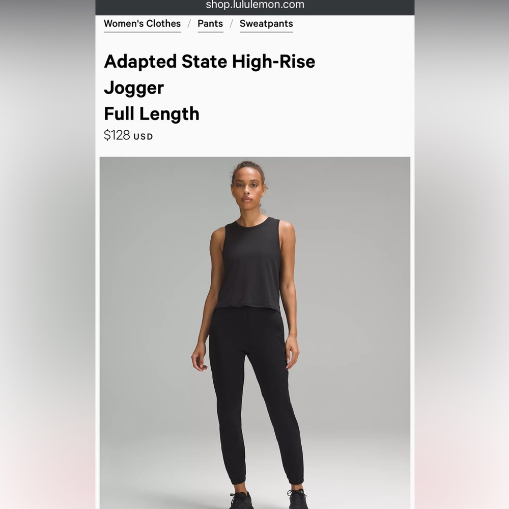 Lululemon joggers, size 6